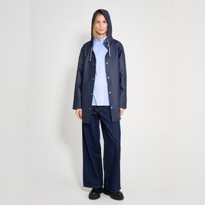 BRAND NEW - STUTTERHEIM Stockholm Lightweight Navy Hooded Raincoat